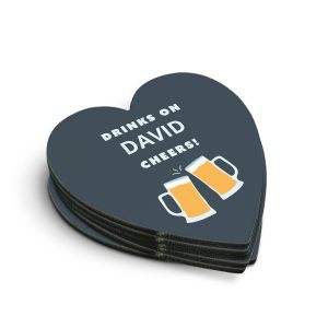 Dessous de verre personnalisés - Cœur 6 pièces