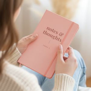 Carnet personnalis&eacute; - Rose - Grav&eacute;