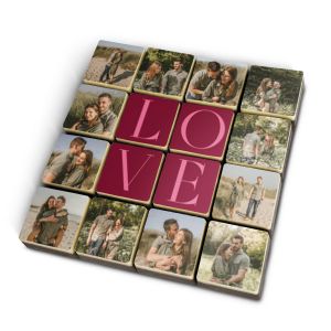 Chocolats avec photo personnalis&eacute;s - 16 pi&egrave;ces