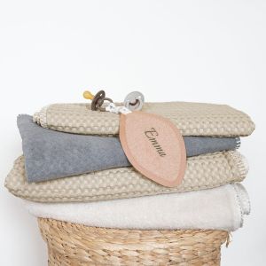 Doudou attache tétine personnalisé - Rose clair