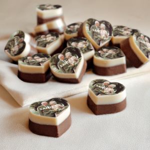 Chocolats personnalis&eacute;s - Emball&eacute;s individuellement - Solide - 50 pcs - Coeur