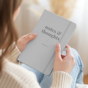 Carnet personnalis&eacute; - Gris - Grav&eacute;