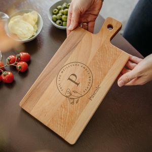 Plateau de service personnalisé - Hêtre - Rectangulaire - Format Paysage - Taille S - Avec gravure