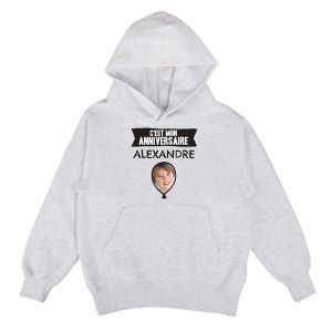 Sweat &agrave; capuche enfant personnalis&eacute; - Gris