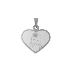 Pendentif coeur avec photo - Couleur Argent