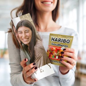 Coffret cadeau personnalis&eacute; bonbons Haribo - 510 gr