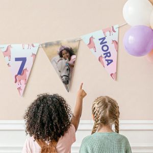 Guirlande de fanions personnalis&eacute;s - Triangle - L - 5 m