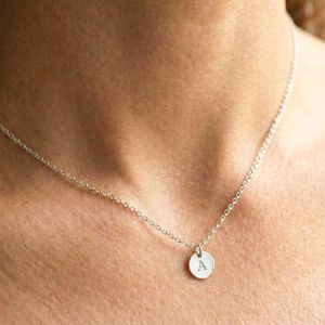 Collier initiale - Rond - Argent - 1 pi&egrave;ce