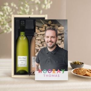 Coffret &agrave; vin Belvy ros&eacute; & blanc - Caisse personnalis&eacute;e