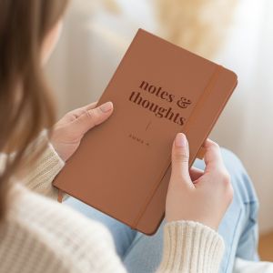 Carnet personnalis&eacute; - Brun - Grav&eacute;