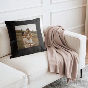 Housse de coussin personnalis&eacute;e - Noir - 40x40 cm