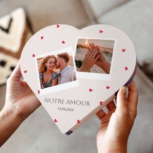 Coffret personnalisé en forme de cœur avec chocolats Milka