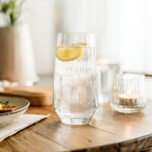 Gobelet en verre personnalis&eacute; - Verre en cristal - 2 pi&egrave;ces