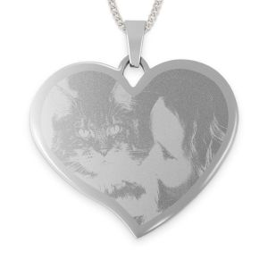 Collier coeur avec photo - grand - Couleur argent