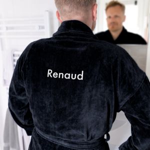 Peignoir personnalisé - Homme - Noir - S/M