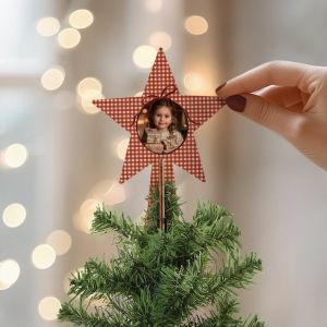 Etoile personnalisée en bois pour sapin de Noël