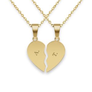 Pendentif coeur s&eacute;parable grav&eacute; - Or