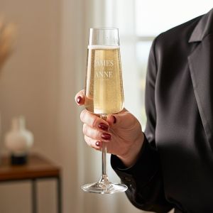 Verre &agrave; champagne - Cristal de luxe - 4 pi&egrave;ces