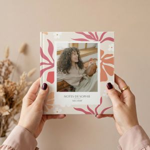 Cahier Personnalis&eacute; - &agrave; carreaux - 17 x 19 cm - Couverture rigide