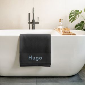 Serviette de bain brodée - Noir