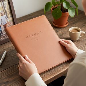 Porte-documents - Marron - Cuir gravé