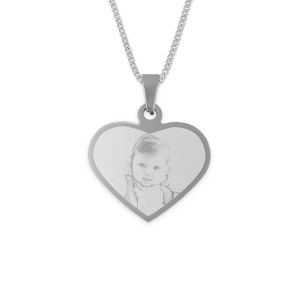Collier coeur avec photo - Couleur argent