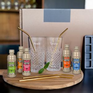 Coffret cadeau cocktail - Verres gravés