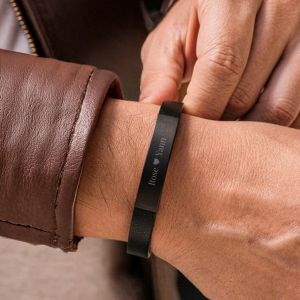 Bracelet pr&eacute;nom homme - Noir - L