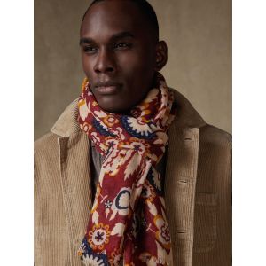 &Eacute;charpe nelson bordeaux &agrave; motifs floral<br />   tail...