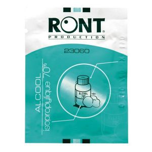Serviettes imprégnées alcool isopropylique 70%