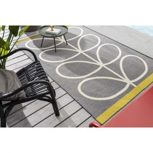 Tapis floral intérieur et extérieur Giant Linear Stem 200x280 Gris