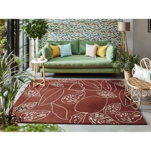 Tapis floral laine tuft&eacute; main moderne Orto