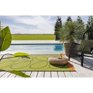 Tapis floral intérieur et extérieur Giant Linear Stem 140x200 Vert