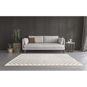 Tapis shaggy design salon Hays 160x213 Gris