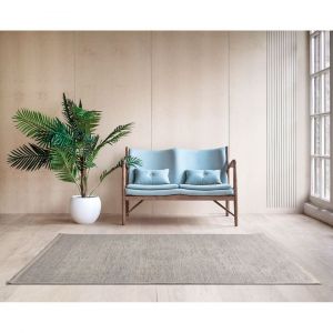 Tapis vintage avec franges rayé rectangle Heriz 200x300 Blanc cassé