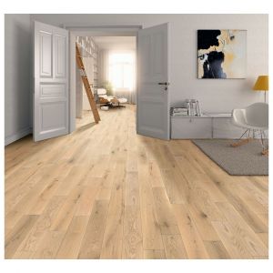 Parquet chêne massif 15 mm lame à coller Awilda 12x30-180 Chêne Country Cristal brossé verni mat