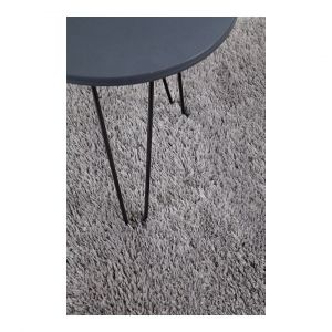 Tapis recycl&eacute; uni longues m&egrave;ches design Whisper 133x190 Gris