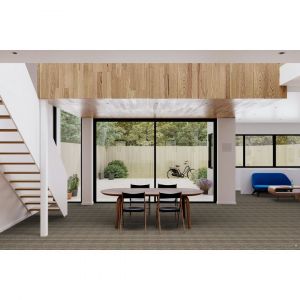 Moquette intérieur et extérieur tissée plat polypropylène Danube II 4 m Beige foncé