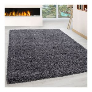 Tapis uni shaggy rectangle Aimee 140x200 Gris