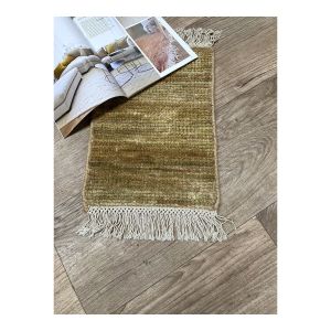 Tapis naturel jute avec franges tissé main rayé Wabi Sabi 200x300 Herbe