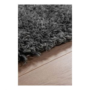 Tapis recycl&eacute; uni longues m&egrave;ches design Whisper 133x190 Anthracite