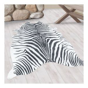 Tapis imitation peau de z&egrave;bre lavable en machine Ida