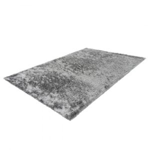 Tapis de salon uni shaggy doux Twist 160x230 Argent&eacute;