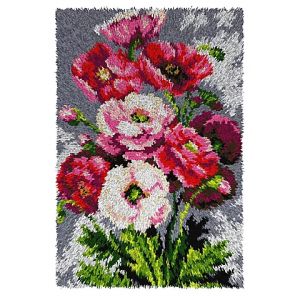 Tapis au point noué "bouquet de fleur"