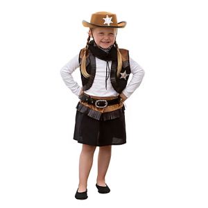 Déguisement de Cowgirl pour enfants, noir/marron