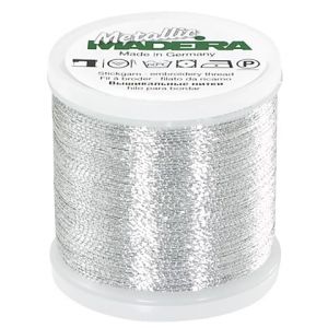 MADEIRA Fil à broder métallisé, grosseur : 40, bobine de 200 m, aluminium