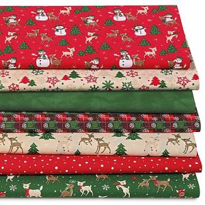 Lot patchwork "joyeux hiver", vert/coloré, série "Mona"