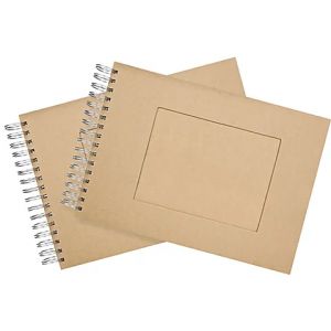 Carnets en carton, avec fen&ecirc;tre, 21 x 15 cm, 60 feuilles, 2 pi&egrave;ces