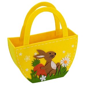 Panier de Pâques "lapin" en feutrine, 20 x 7,5 x 22 cm