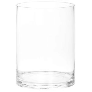 Vase en verre, cylindrique, 20 cm, 14,5 cm Ø